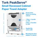 Small Recessed Cabinet Towel Adapter, White, H5 System 