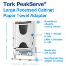 Large Recessed Cabinet Towel Adapter, White, H5 System 