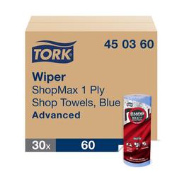High Absorbency Heavy Duty  Paper Shop Towel in Blue, 60 Sheets (Case of 30)