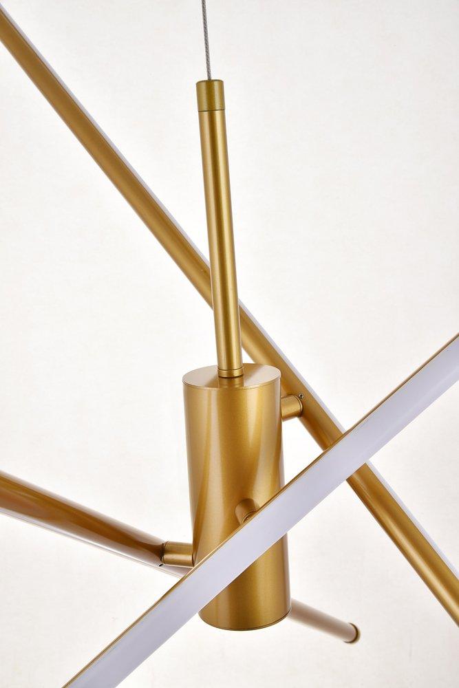 Elegant Lighting Brass 60W 3-Light Integrated LED Pendant 