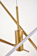 Elegant Lighting Brass 60W 3-Light Integrated LED Pendant 