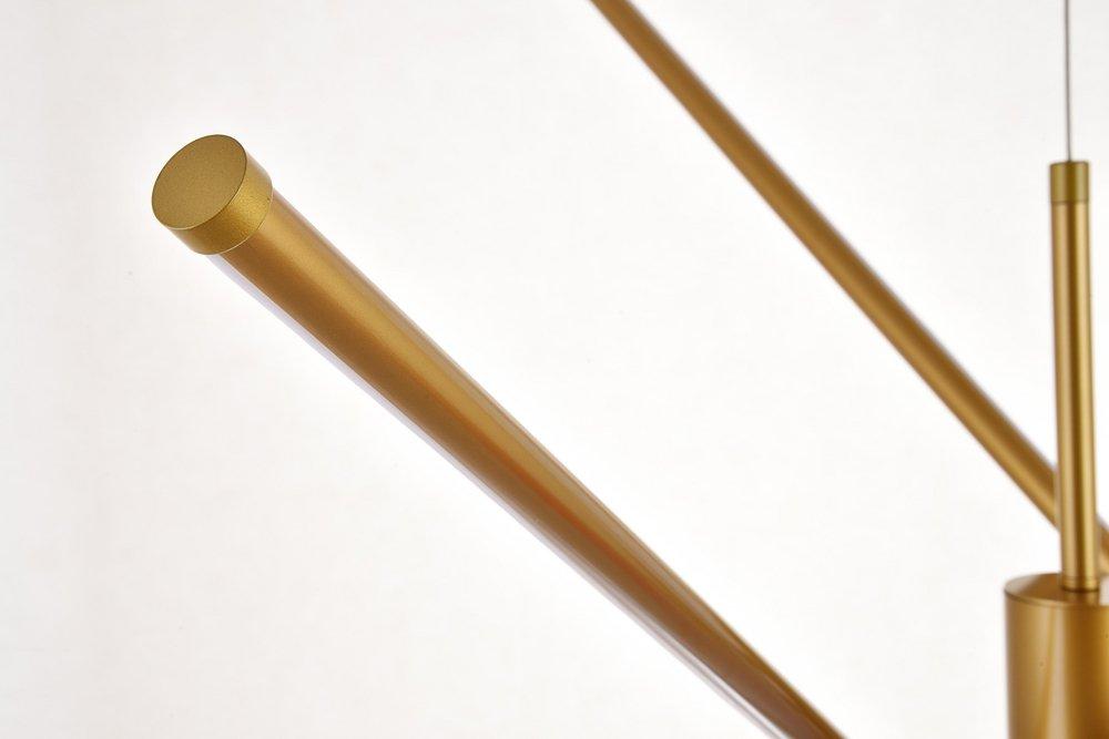 Elegant Lighting Brass 60W 3-Light Integrated LED Pendant 