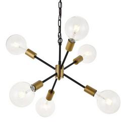 40W 6-Light Medium E-26 Pendant in Black