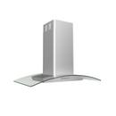 Milano Connect 42 in. LED Island Hood in Stainless Steel & Glass, ACT