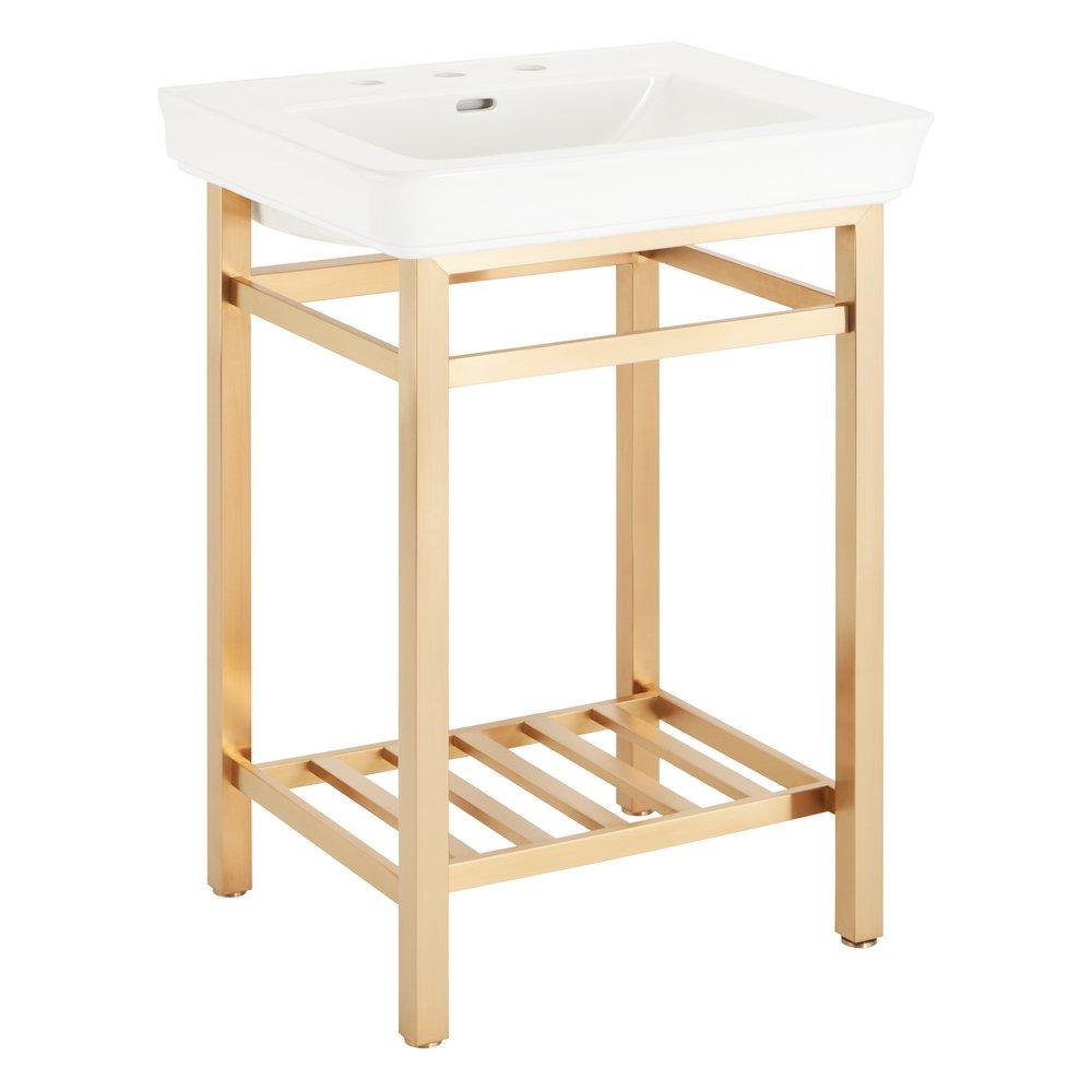 Signature Hardware Brushed Gold Console Leg 