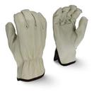 Size L Grain Cowhide Leather Reusable Driver Gloves in Grey