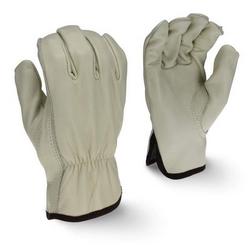 Size XXL Grain Cowhide Leather Reusable Driver Gloves in Grey