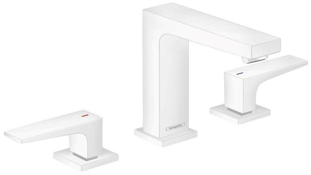 Hansgrohe Matte White Two Handle Widespread Bathroom Sink Faucet 