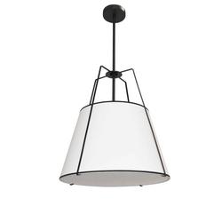 100W 1-Light Medium E-26 Incandescent Pendant Light in Matte Black with White