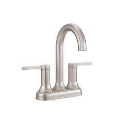Two Handle Centerset Bathroom Sink Faucet with Drain Assembly in Brushed Nickel