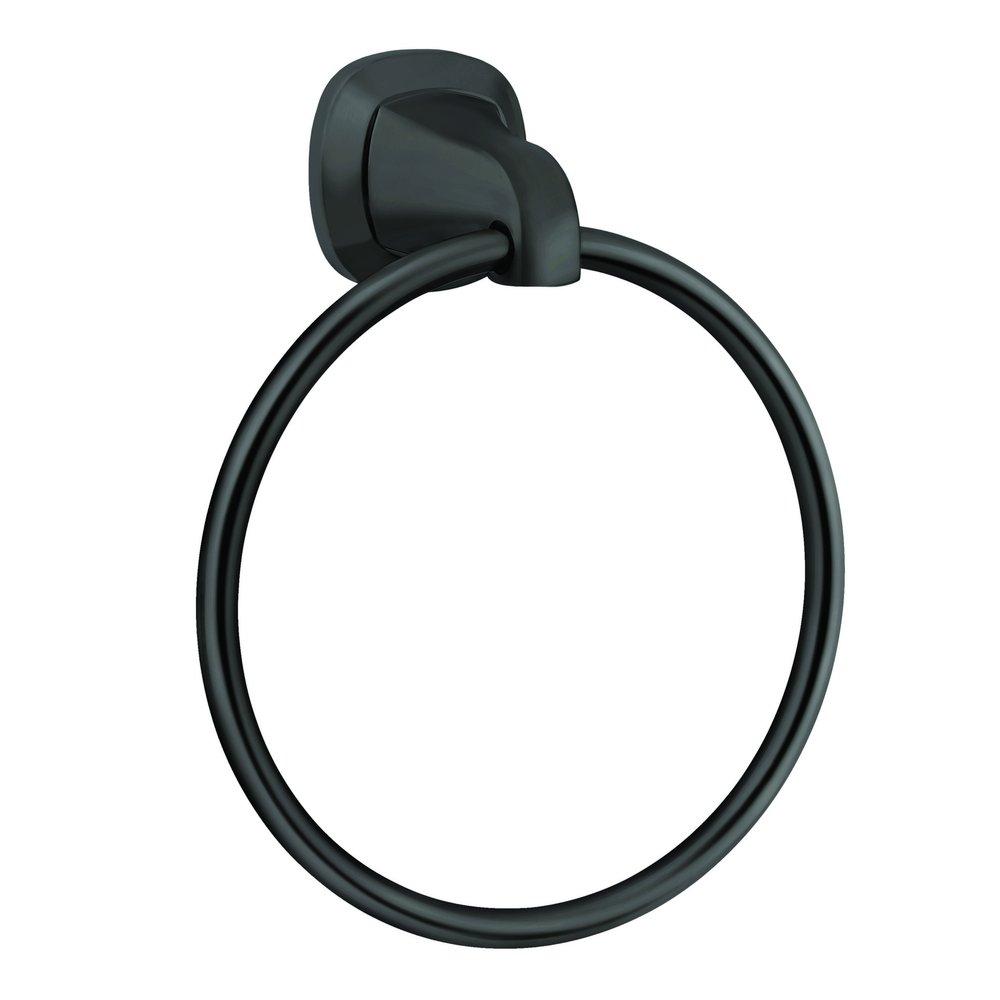 PROFLO&reg; Matte Black Round Closed Towel Ring 