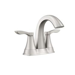Two Handle Centerset Bathroom Sink Faucet in Brushed Nickel