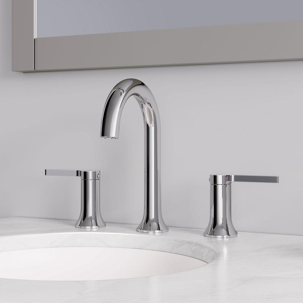 PROFLO&reg; Chrome Two Handle Widespread Bathroom Sink Faucet 