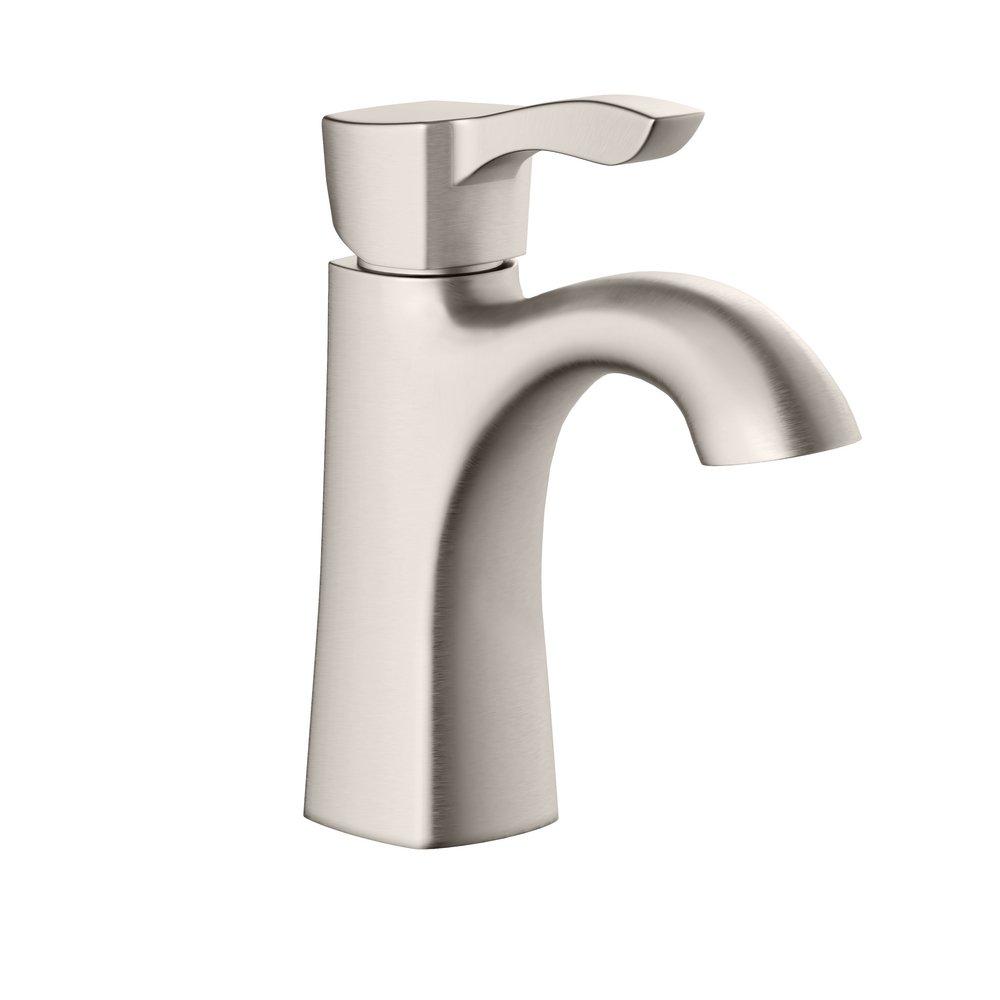PROFLO&reg; Brushed Nickel Single Handle Monoblock Bathroom Sink Faucet 