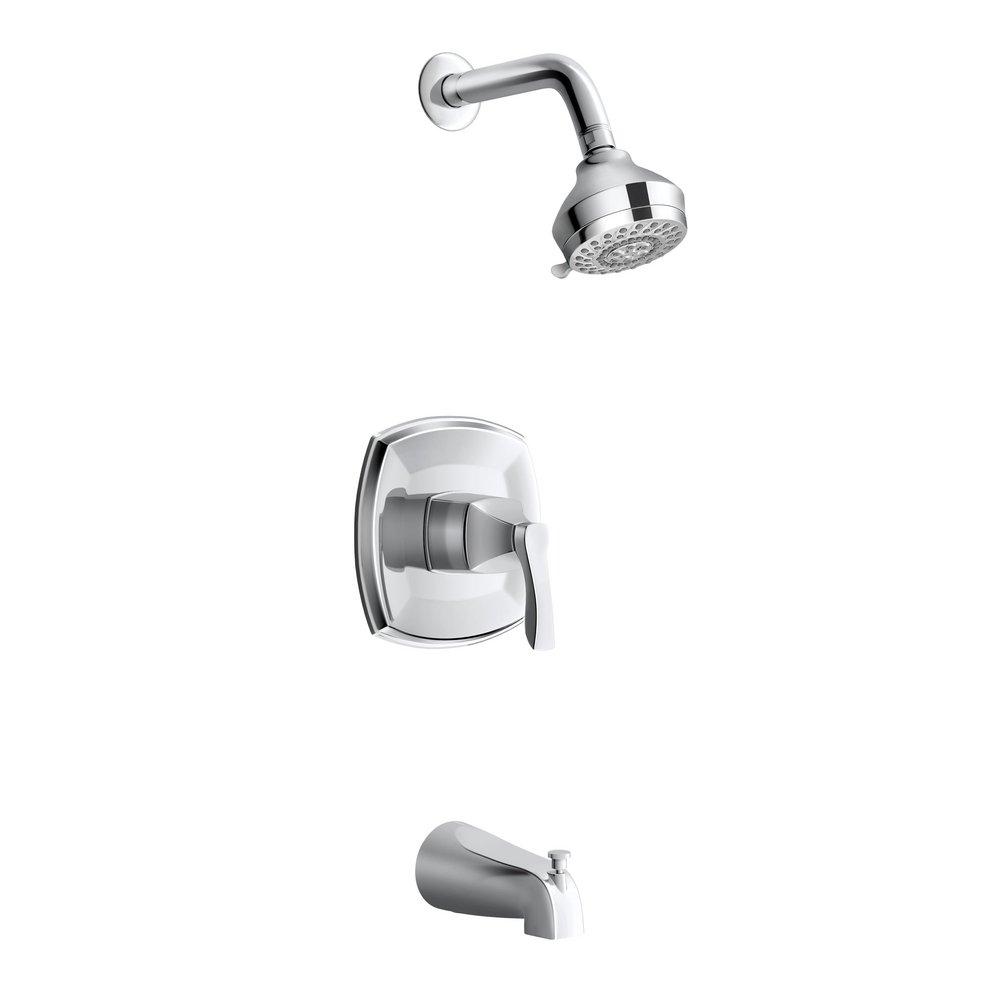 PROFLO&reg; Chrome Single Handle Multi Function Bathtub & Shower Faucet 