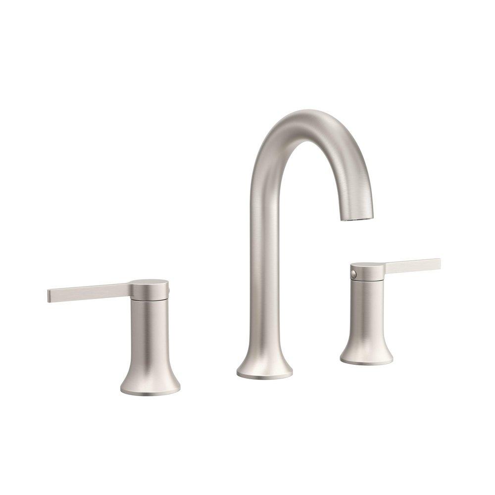 PROFLO&reg; Brushed Nickel Two Handle Widespread Bathroom Sink Faucet 