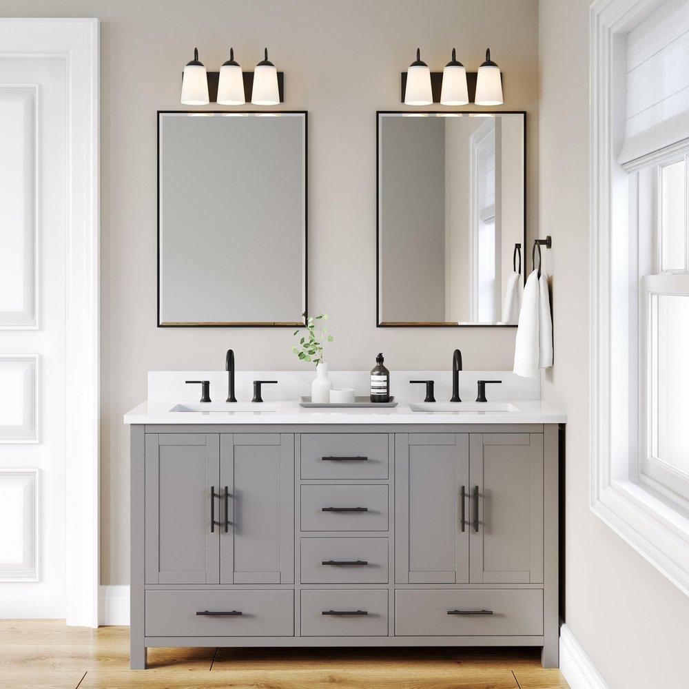 PROFLO&reg; Matte Black Two Handle Widespread Bathroom Sink Faucet 