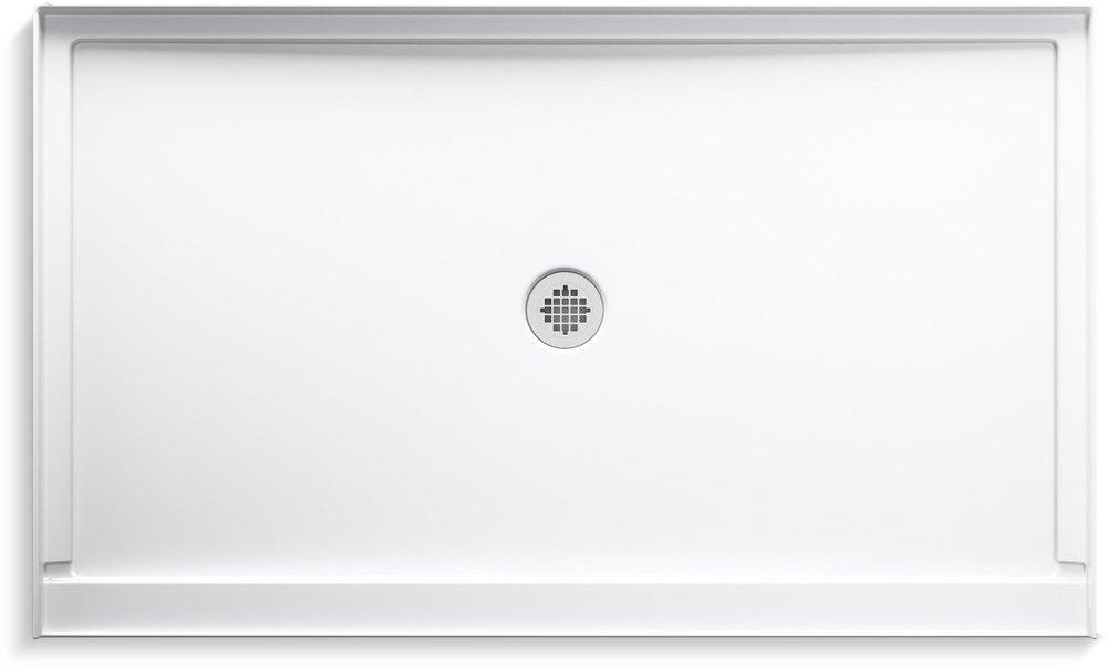 60 x 36 in. Rectangle Shower Base with Center Drain in White 