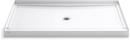 60 x 36 in. Rectangle Shower Base with Center Drain in White 