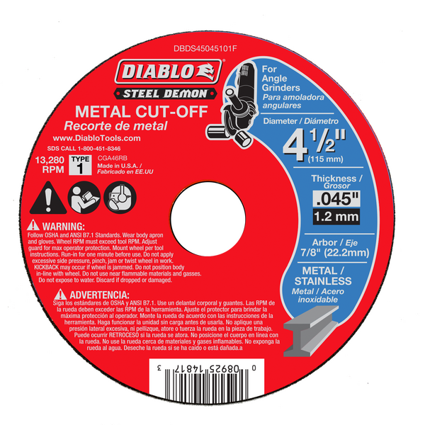 Diablo Tools 0.045 in. Cut Off Disc 