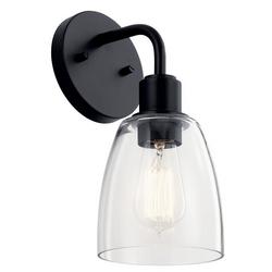 60W 1-Light 11-1/4 in. Wall Sconce in Black