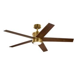 56 in. 5-Blade Indoor/Outdoor Ceiling Fan in Natural Brass