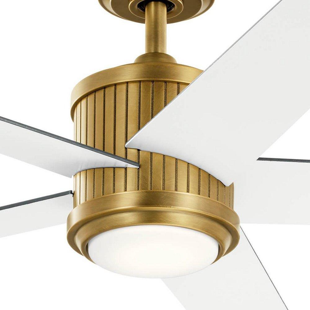 Kichler Lighting Natural Brass 56 in. 5-Blade Indoor/Outdoor Ceiling Fan 