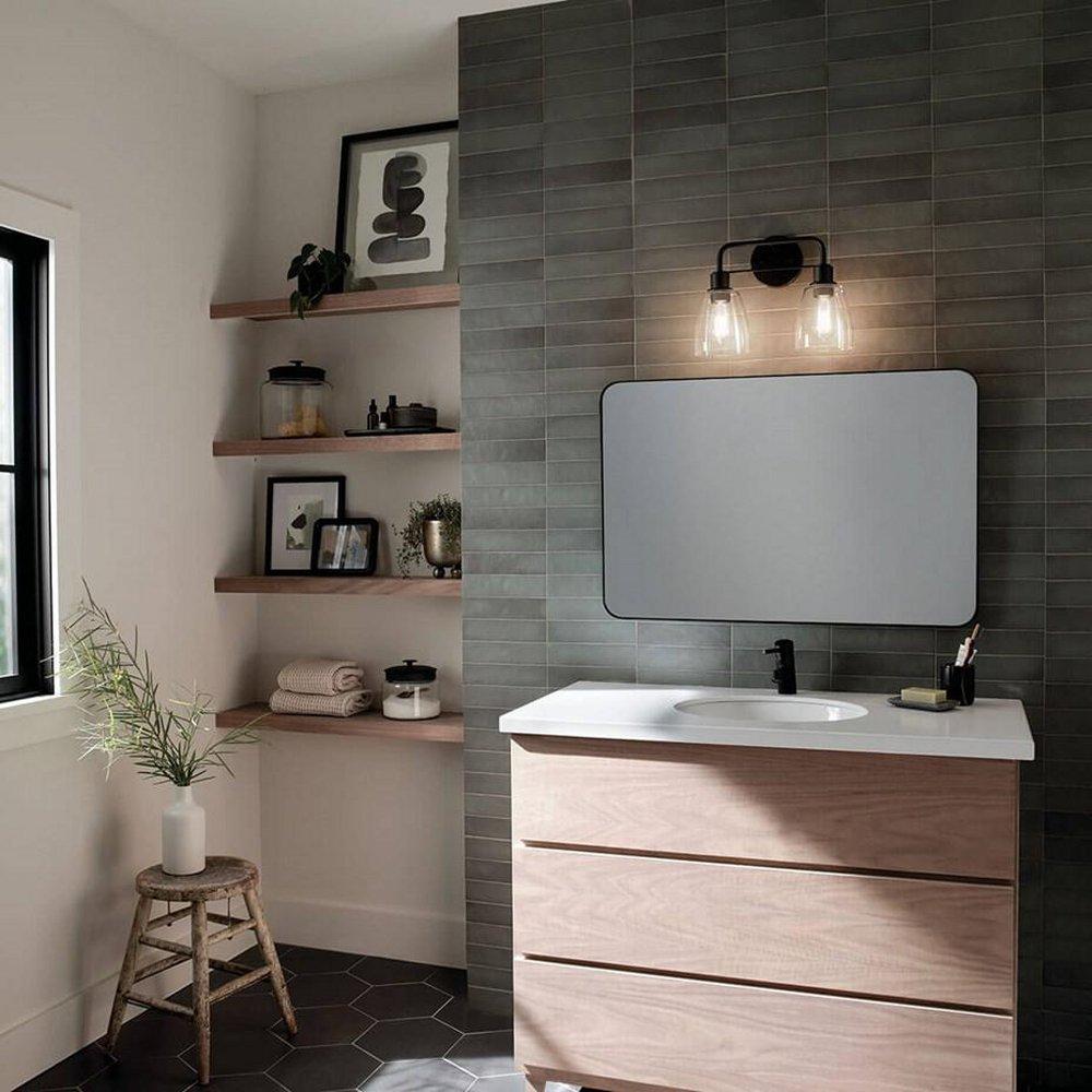 Kichler Lighting Black 60W 2-Light Medium E-26 Vanity Fixture 