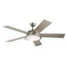 56 in. 5-Blade Indoor and Outdoor Ceiling Fan in Brushed Nickel