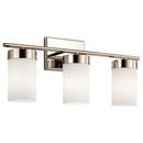 100W 3-Light Medium E-26 Vanity Fixture in Polished Nickel