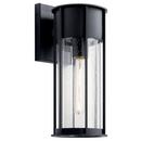 100W 1-Light 14-3/4 in. Outdoor Wall Sconce in Textured Black