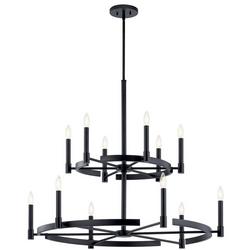 60W 12-Light Chandelier in Black
