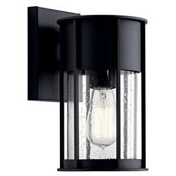 100W 1-Light 11 in. Outdoor Wall Sconce in Textured Black