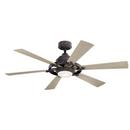 52 in. 6-Blade Indoor and Outdoor Ceiling Fan in Weathered Zinc