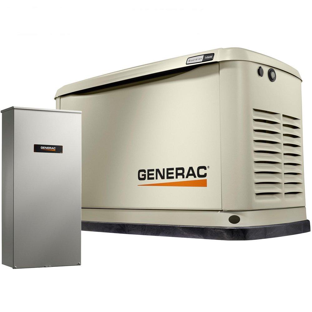 14kW Air-Cooled Standby Generator with Wi-Fi and Transfer Switch 