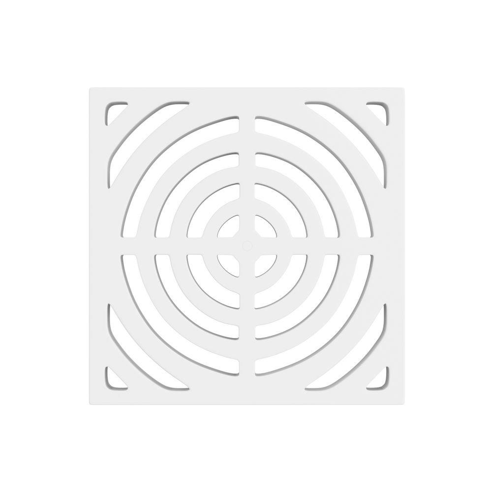 PROFLO&reg; White 9 x 9 in. Full Top Floor Sink Grate 