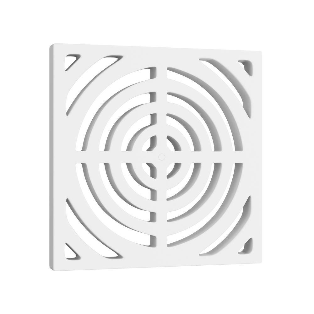 PROFLO&reg; White 9 x 9 in. Full Top Floor Sink Grate 