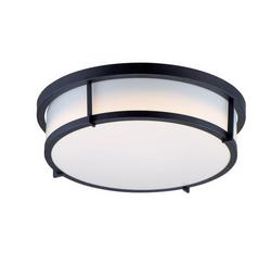 5 x 13 in. 60W 2-Light Incandescent Flush Mount Ceiling Fixture in Black