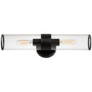 60W 2-Light 19-1/2 in. Wall Sconce in Black
