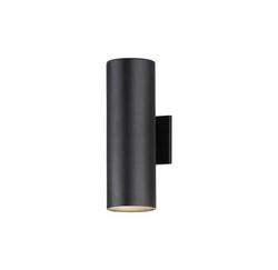32W 2-Light 15 in. Black Outdoor Wall Sconce