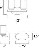 Maxim Lighting&reg; Black 60W 2-Light Medium E-26 Vanity Fixture 