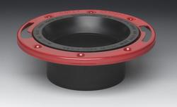3 x 4 in. ABS Closet Flange with Metal Ring Black