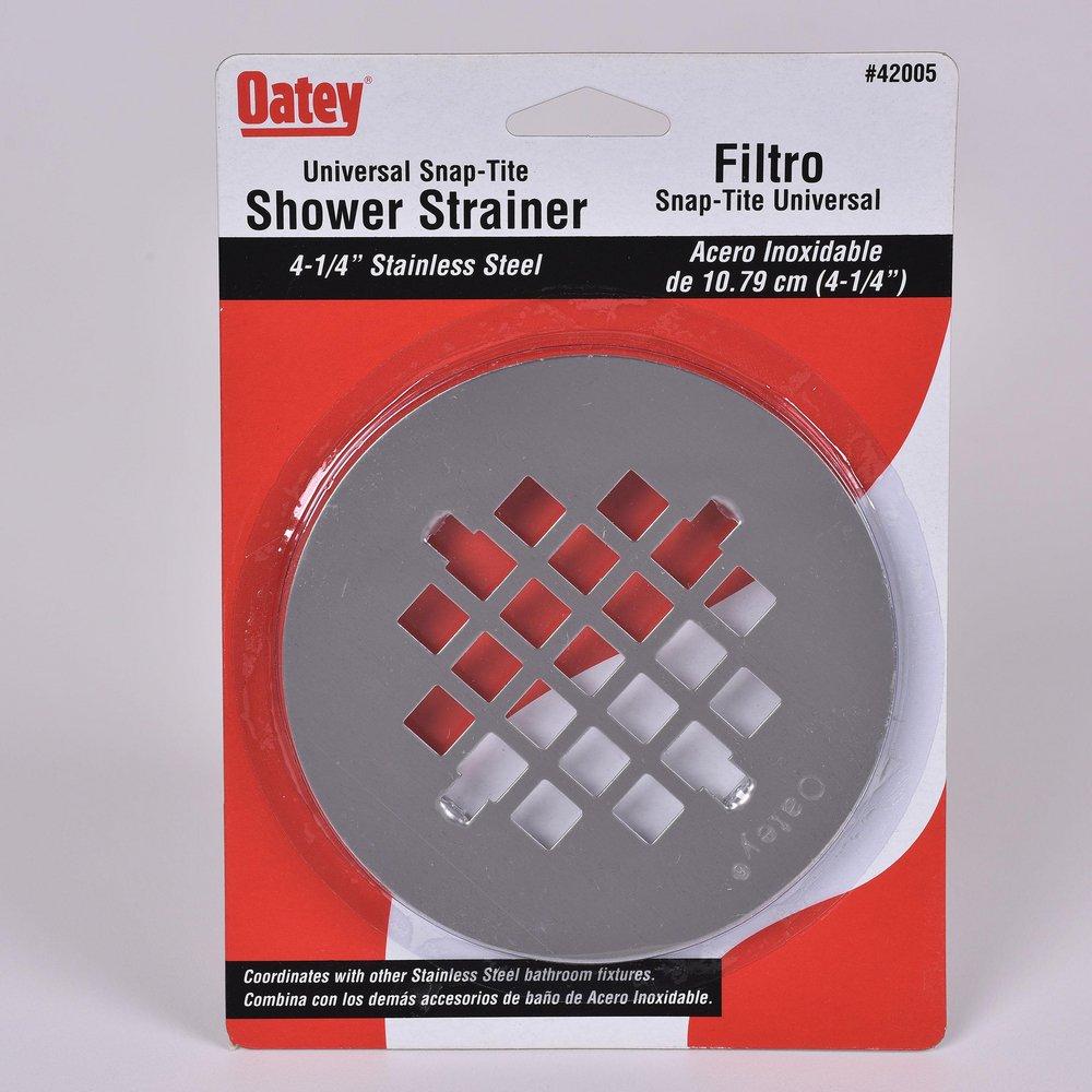 Oatey Snap-Tite 42005 4 1/4 Shower Drain Strainer with Stainless Steel  Finish