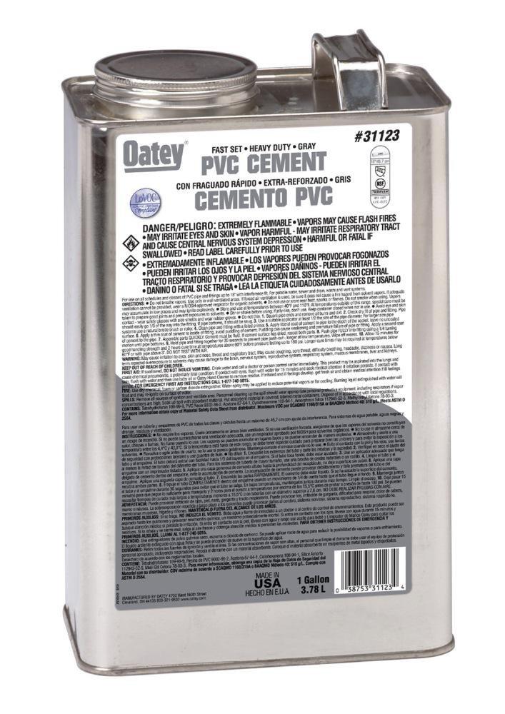 Oatey&reg; Grey Fast Set PVC Grey Pipe Cement 