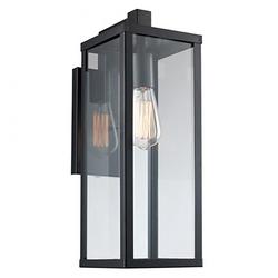 60W 1-Light 17-3/4 in. Black Outdoor Wall Sconce