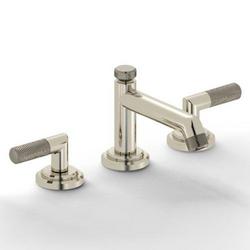 Two Handle Widespread Bathroom Sink Faucet in Nickel Silver