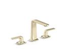 Two Handle Widespread Bathroom Sink Faucet in French Gold