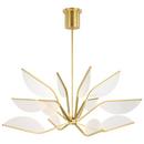 Visual Comfort & Co. Modern Natural Brass 17-3/10 x 38 in. 50.1W 1-Tier 12-Light Integrated LED Contemporary and Modern Chandelier 