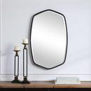 Uttermost Satin Black 2 in. Framed Mirror Geometric in Blacks 