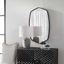 Uttermost Satin Black 2 in. Framed Mirror Geometric in Blacks 